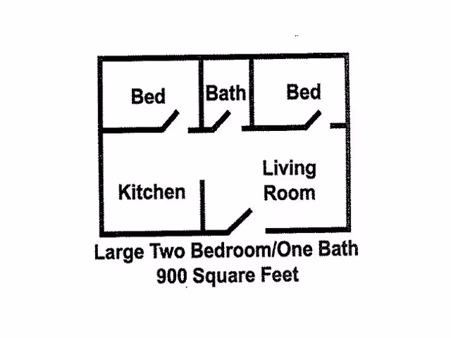 Two Bedroom Large 14 floor plan